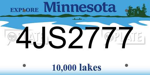 4JS2777 Minnesota License Plate