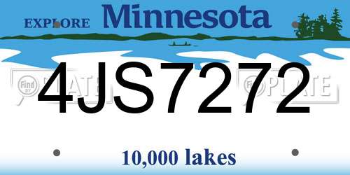4JS7272 Minnesota License Plate