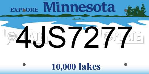 4JS7277 Minnesota License Plate