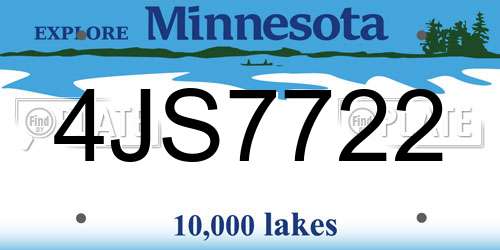 4JS7722 Minnesota License Plate