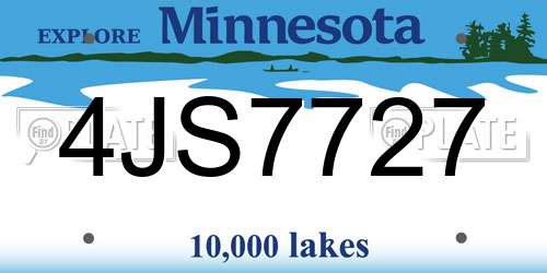 4JS7727 Minnesota License Plate