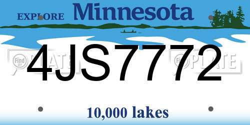 4JS7772 Minnesota License Plate