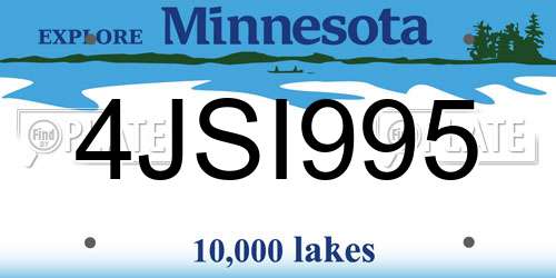 4JSI995 Minnesota License Plate