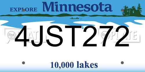 4JST272 Minnesota License Plate