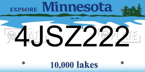 4JSZ222 Minnesota License Plate