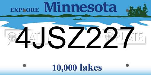 4JSZ227 Minnesota License Plate