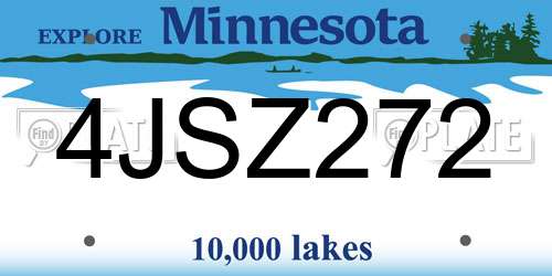 4JSZ272 Minnesota License Plate