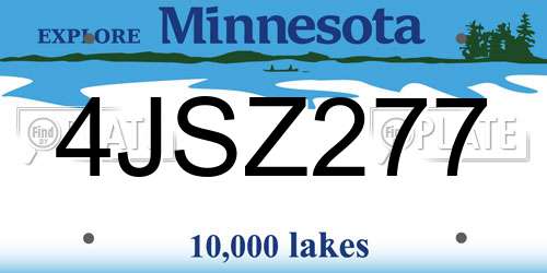 4JSZ277 Minnesota License Plate