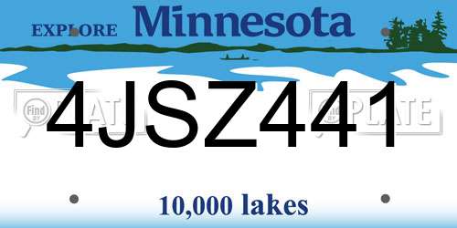 4JSZ441 Minnesota License Plate