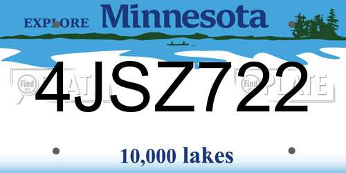 4JSZ722 Minnesota License Plate