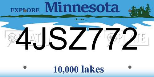 4JSZ772 Minnesota License Plate