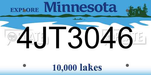 4JT3046 Minnesota License Plate