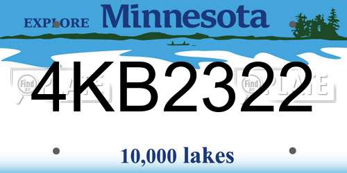 4KB2322 Minnesota License Plate