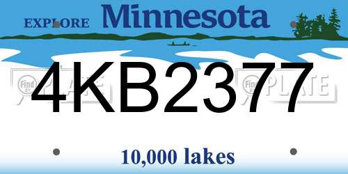 4KB2377 Minnesota License Plate
