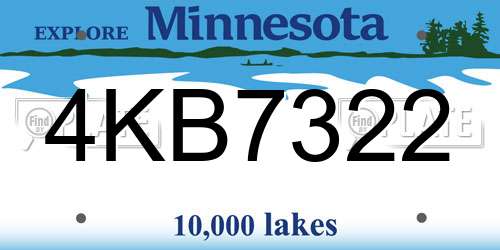 4KB7322 Minnesota License Plate