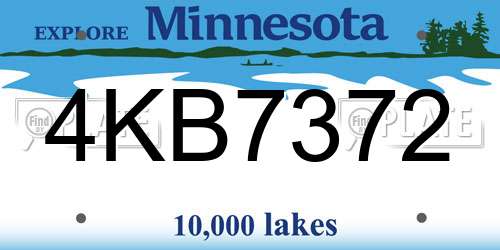 4KB7372 Minnesota License Plate