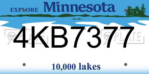 4KB7377 Minnesota License Plate