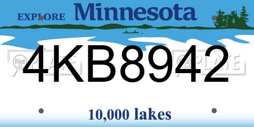4KB8942 Minnesota License Plate