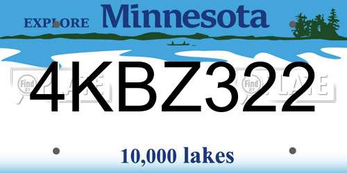 4KBZ322 Minnesota License Plate