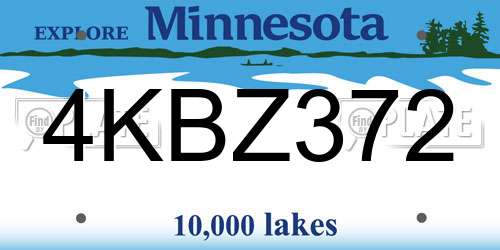 4KBZ372 Minnesota License Plate
