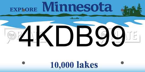 4KDB99 Minnesota License Plate