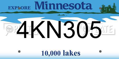 4KN305 Minnesota License Plate