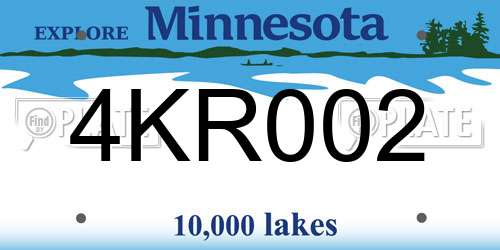 4KR002 Minnesota License Plate