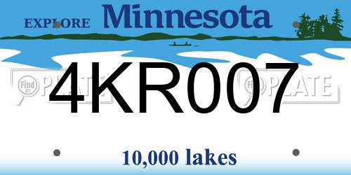 4KR007 Minnesota License Plate