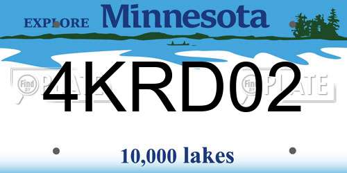 4KRD02 Minnesota License Plate