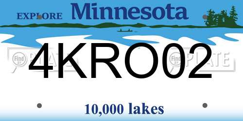 4KRO02 Minnesota License Plate