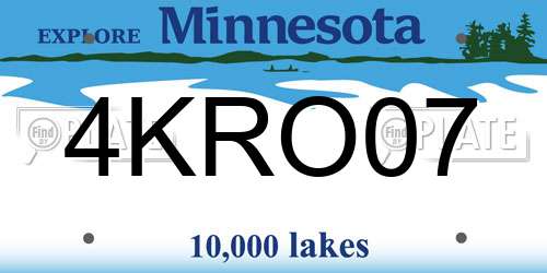 4KRO07 Minnesota License Plate