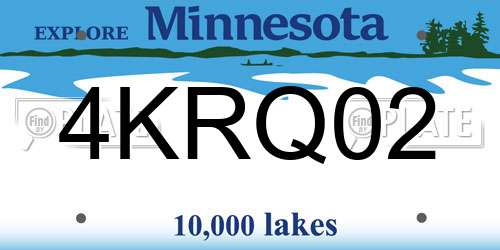 4KRQ02 Minnesota License Plate