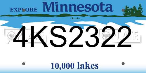 4KS2322 Minnesota License Plate