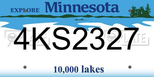 4KS2327 Minnesota License Plate