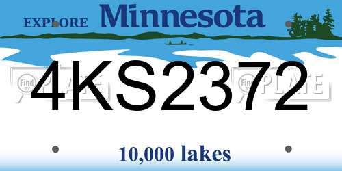 4KS2372 Minnesota License Plate