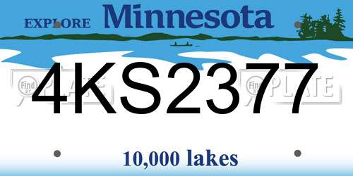 4KS2377 Minnesota License Plate