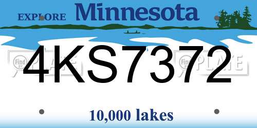 4KS7372 Minnesota License Plate