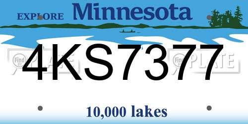 4KS7377 Minnesota License Plate