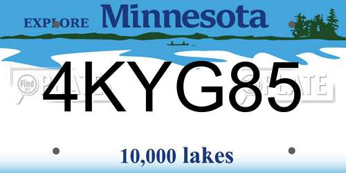4KYG85 Minnesota License Plate