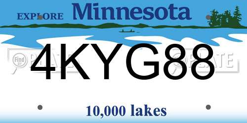 4KYG88 Minnesota License Plate