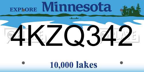 4KZQ342 Minnesota License Plate