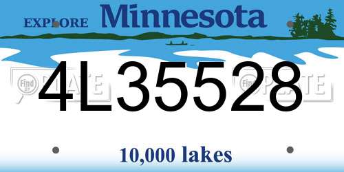 4L35528 Minnesota License Plate