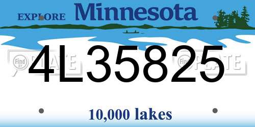 4L35825 Minnesota License Plate