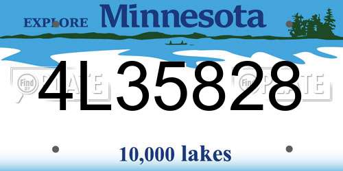 4L35828 Minnesota License Plate