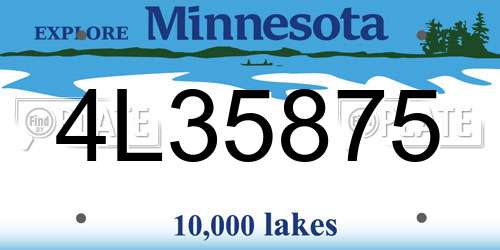 4L35875 Minnesota License Plate