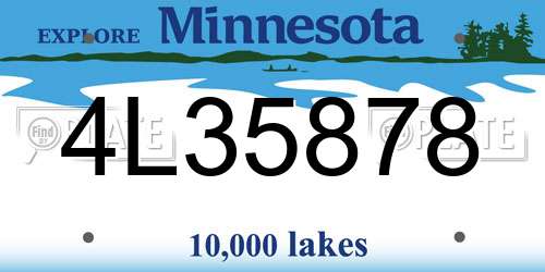 4L35878 Minnesota License Plate