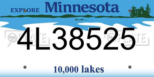 4L38525 Minnesota License Plate