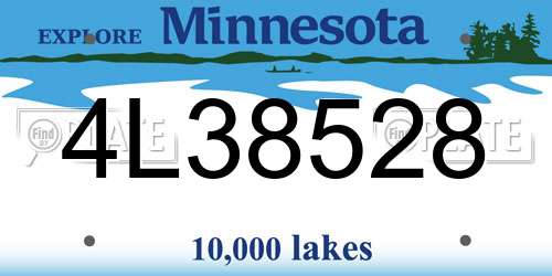 4L38528 Minnesota License Plate