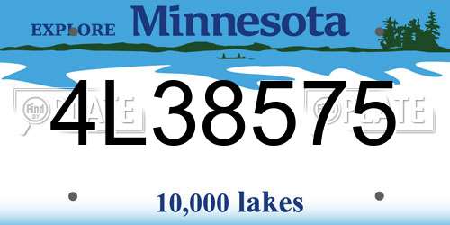 4L38575 Minnesota License Plate