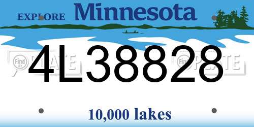 4L38828 Minnesota License Plate